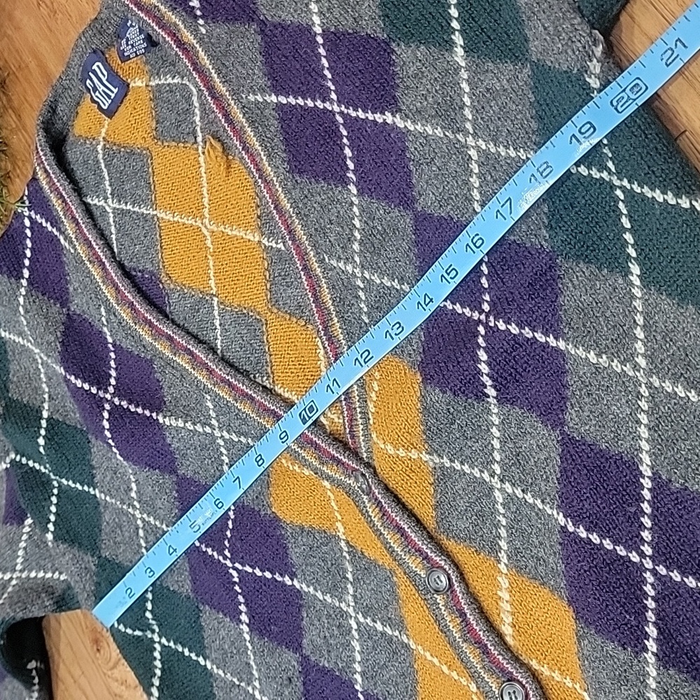 Vintage Wool Argyle Cardigan - Picture 9 of 11